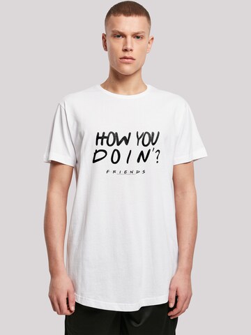 T-Shirt 'Friends How You Doin?' F4NT4STIC en blanc : devant