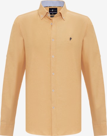 DENIM CULTURE Regular fit Button Up Shirt 'Erling' in Orange: front