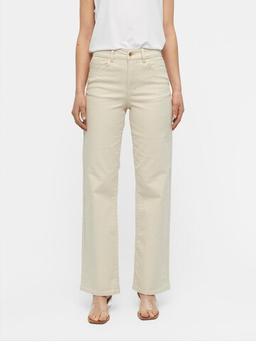 OBJECT Wide Leg Jeans 'Marina' in Beige: predná strana