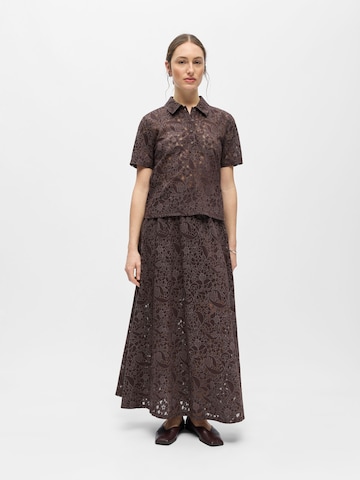 OBJECT Bluse 'OBJBianca' i brun