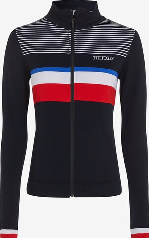 TOMMY HILFIGER Zip-Up Hoodie in Black: front