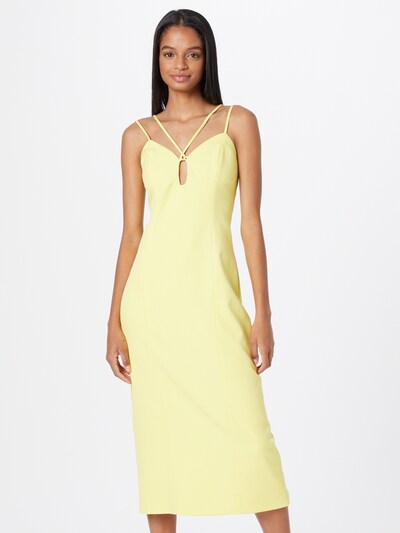 Rochie 'Josie' Bardot pe galben, Vizualizare model