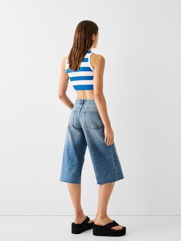 Bershka Top z naramnicami | modra barva