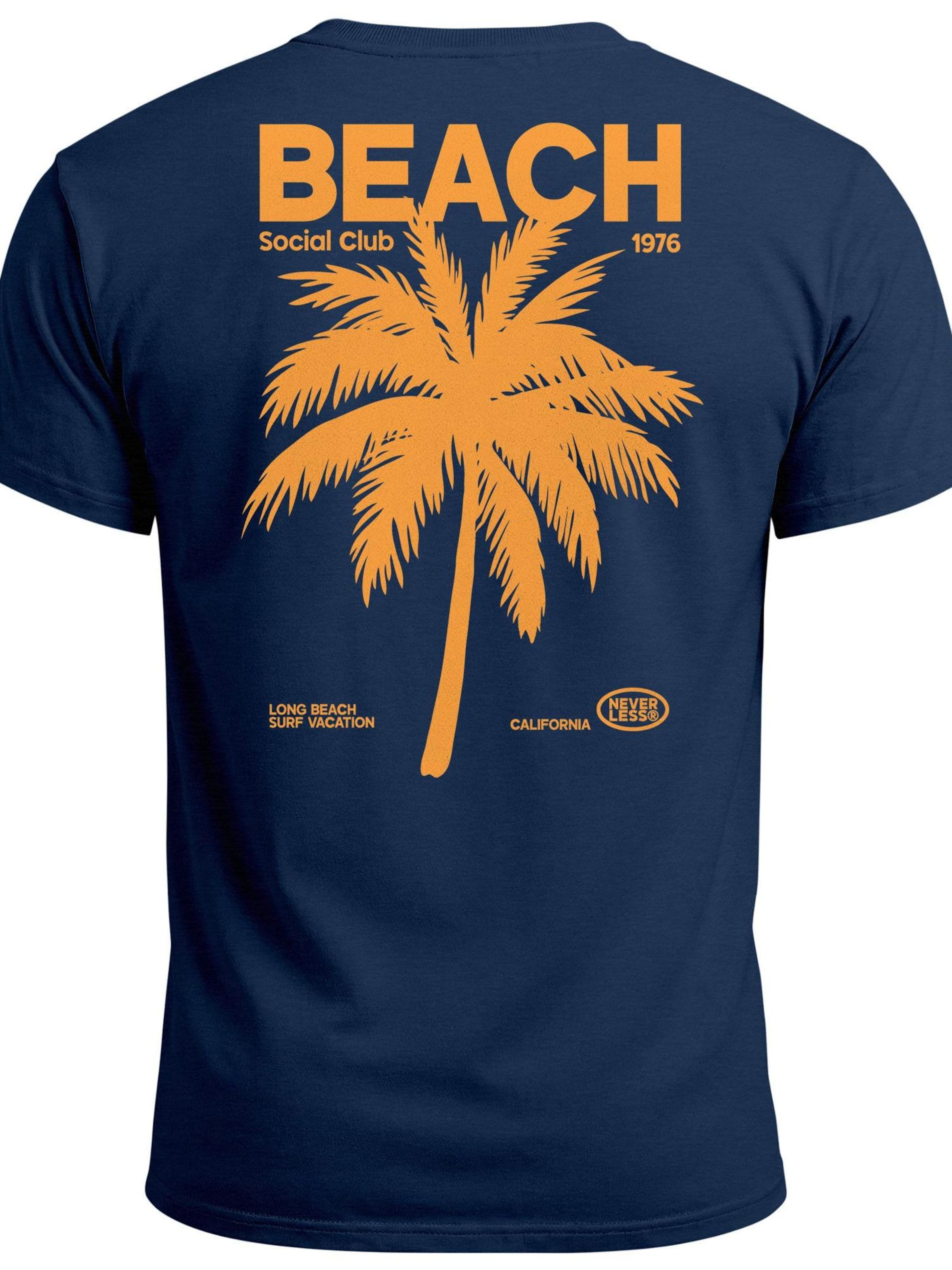 Neverless Shirt 'Beach Club Palme' in Blue