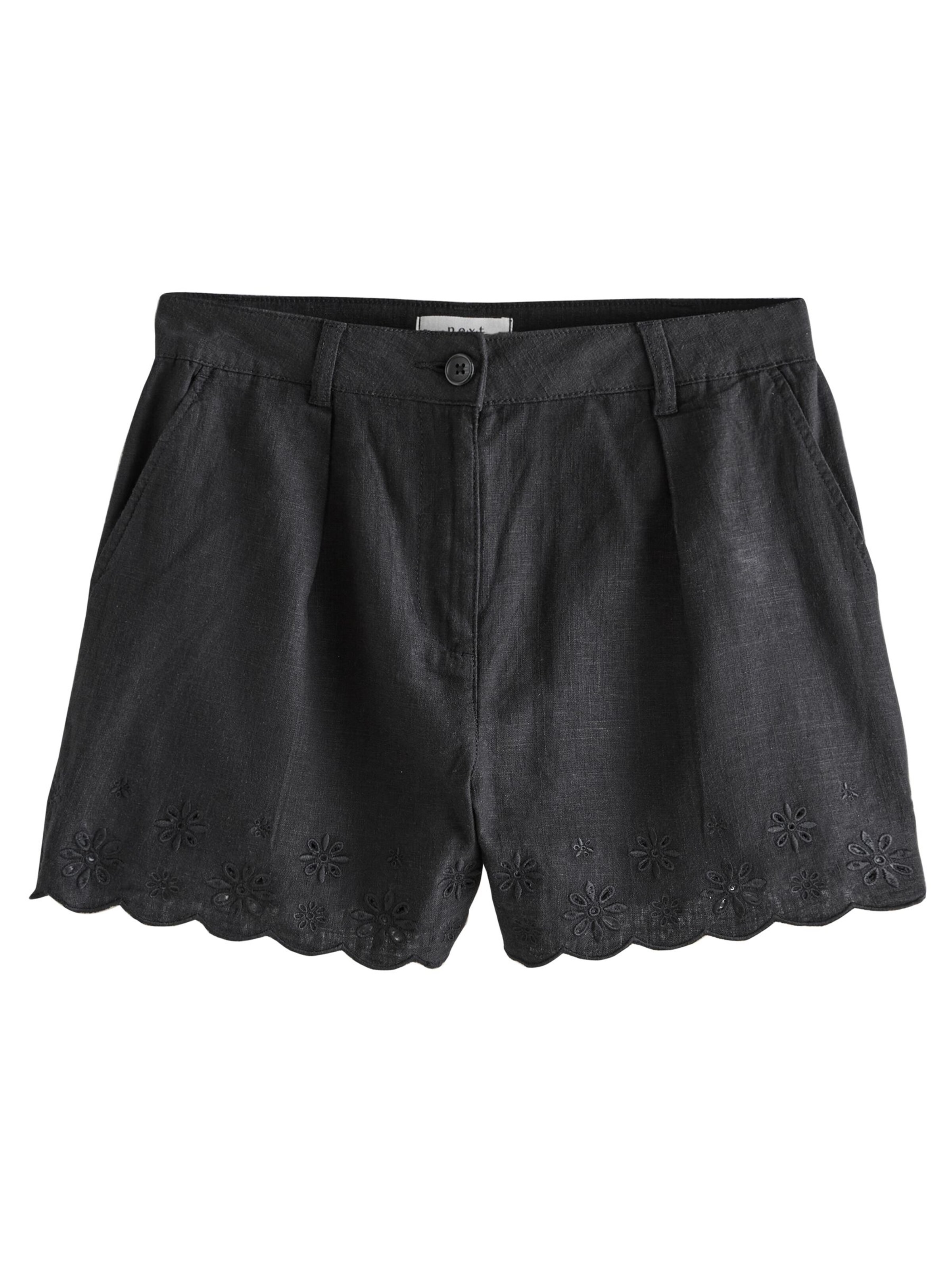 Next Élére vasalt nadrágok - fekete: elől