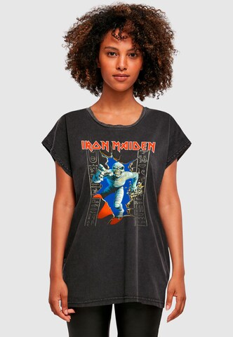 Merchcode Shirt 'Powerslave - Mummy Wall Break' in Schwarz: Vorderseite