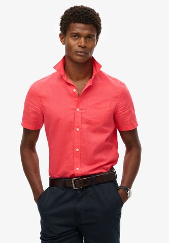 Superdry Regular fit Button Up Shirt in Pink: front