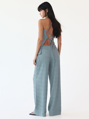 Pull&Bear Wide Leg Hose in Blau