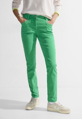 CECIL Slim fit Chino Pants in Green: front