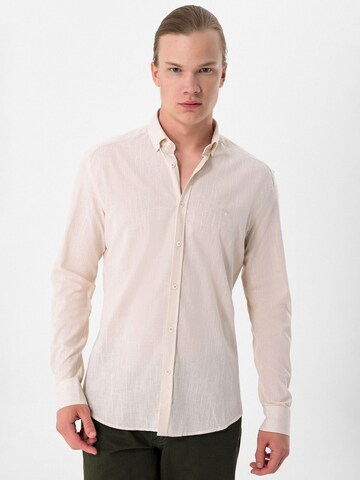 Moxx Paris Regular Fit Hemd in Beige: Vorderseite