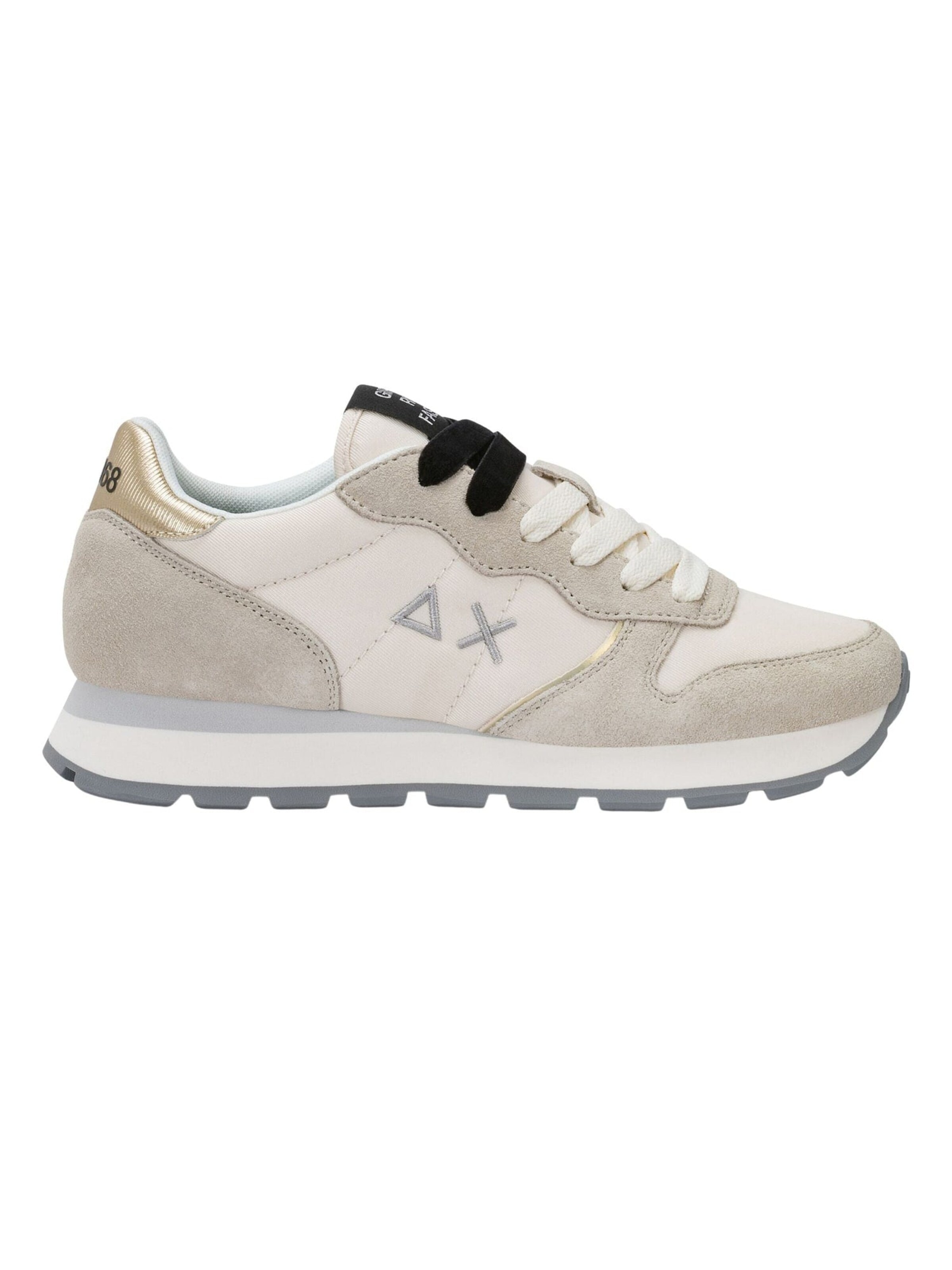 SUN68 Sneakers 'Ally Gold Silver sneakers in cream white suede and nylon' in White: front