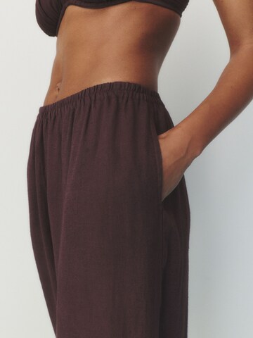 Wide leg Pantaloni di self. in marrone