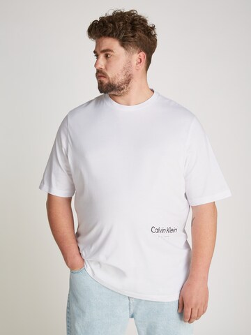 Calvin Klein Big & Tall Tričko – bílá: přední strana