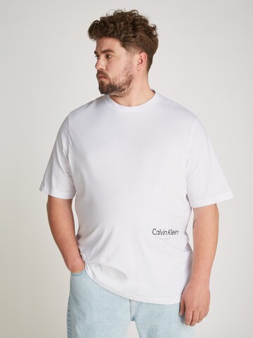 Calvin Klein Big & Tall T-Shirt in Weiß: Vorderseite