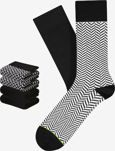 CHEERIO* Sokken 'Herringbone Homie' in de kleur Lichtgroen / Zwart / Wit, Productweergave