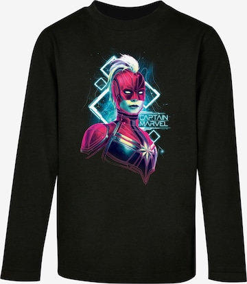 ABSOLUTE CULT Shirt 'Captain Marvel - Neon Warrior' in Schwarz: predná strana