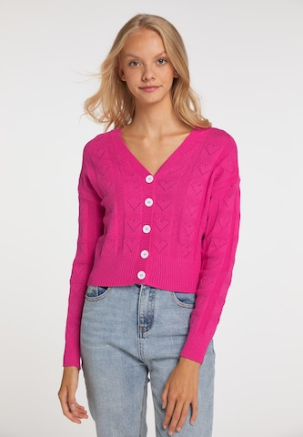 MYMO Knit Cardigan in Pink: front