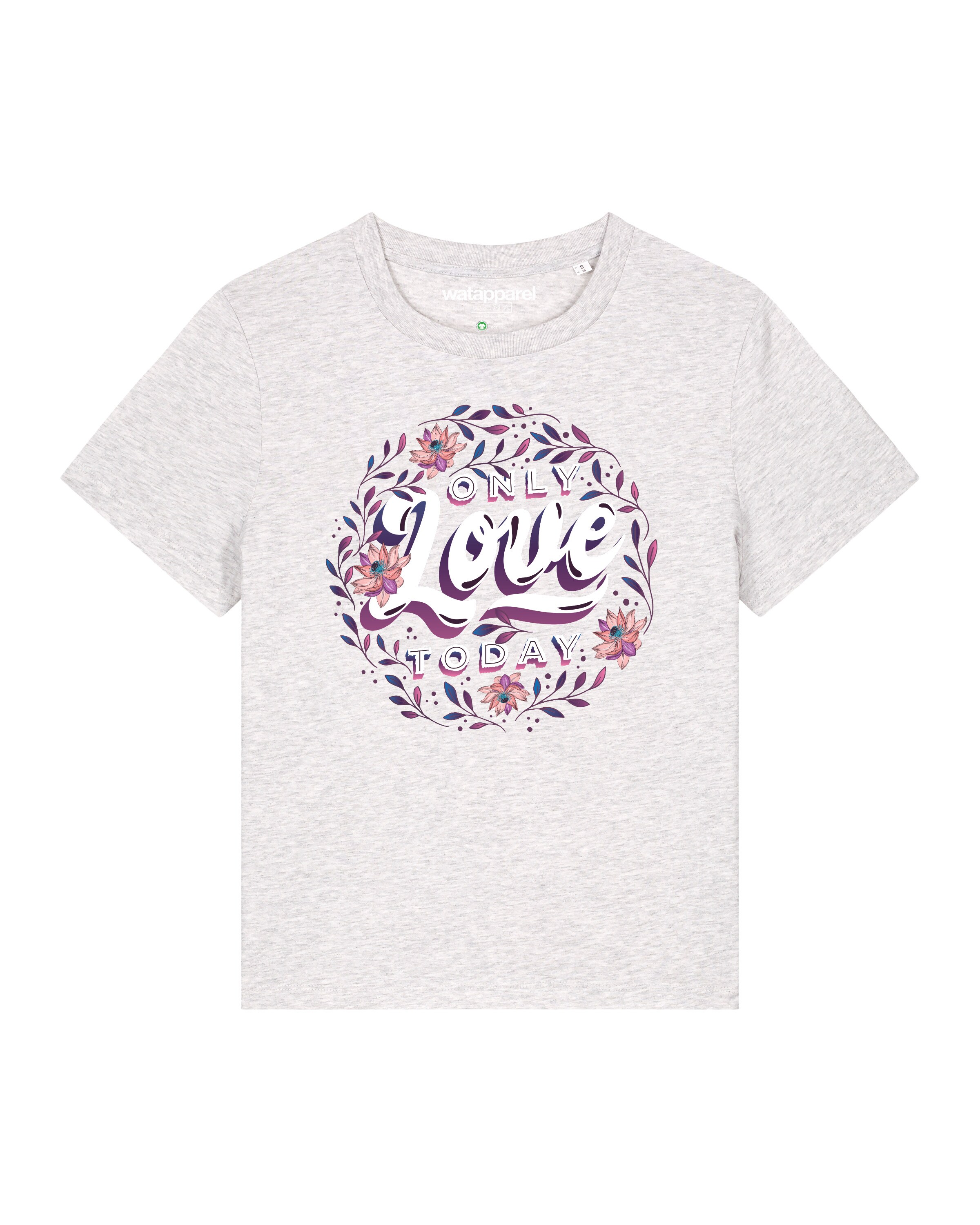 Maglietta 'Only love today' di Watapparel in grigio: frontale