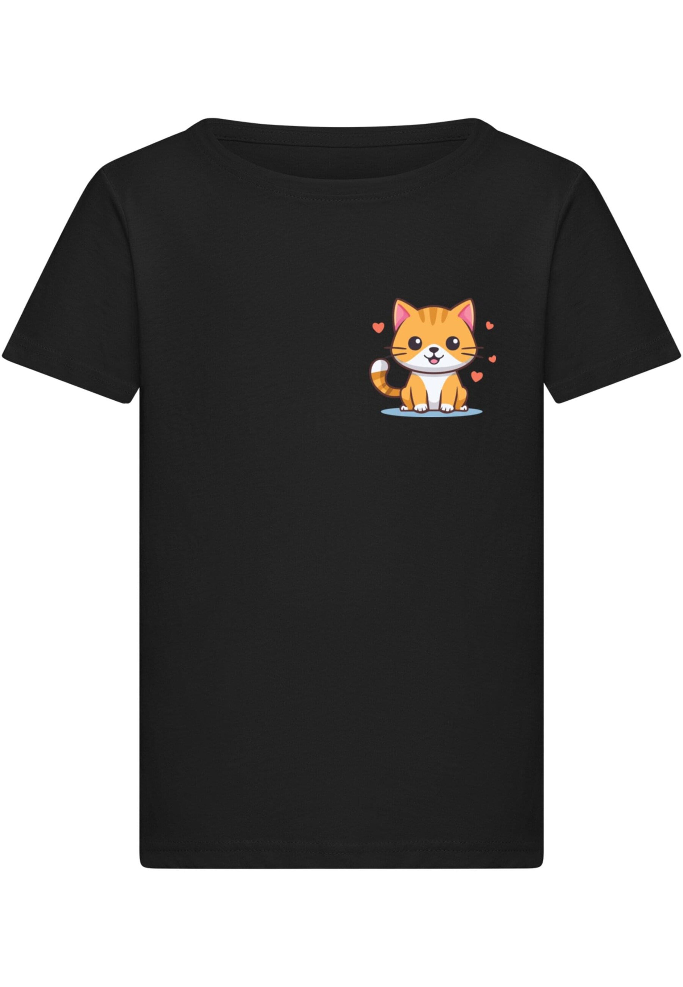 T-Shirt 'Cute Cat' Merchcode en noir : devant