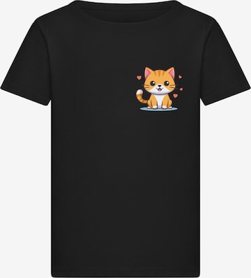 Merchcode Shirt 'Cute Cat' in Black: front
