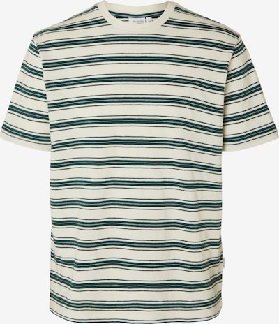 SELECTED HOMME T-Shirt en vert foncé / blanc naturel, Vue avec produit