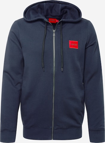 HUGO Red - Sudadera con cremallera 'Daple' en azul: frente