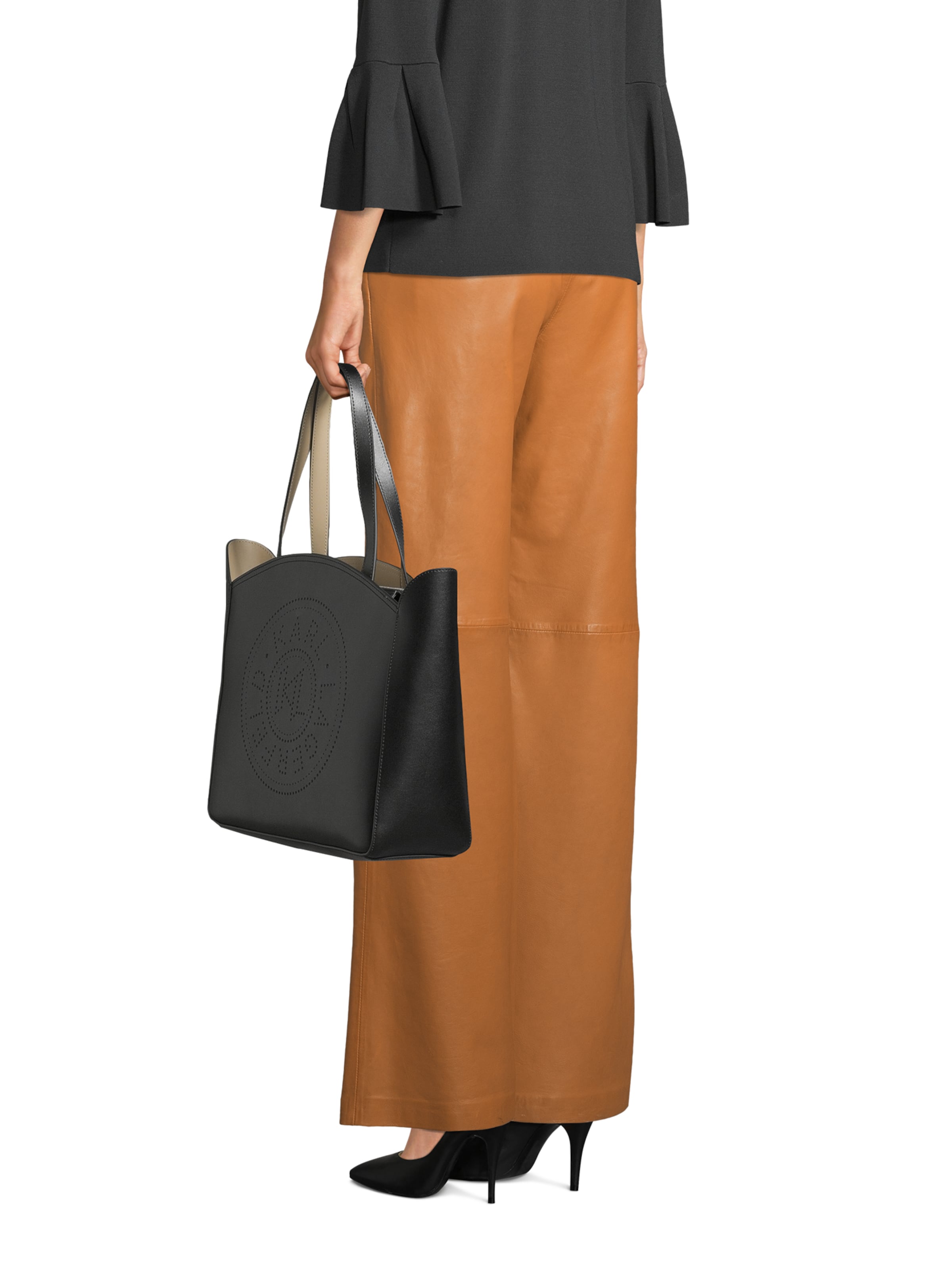 Cabas 'Essentials' Karl Lagerfeld en noir : devant