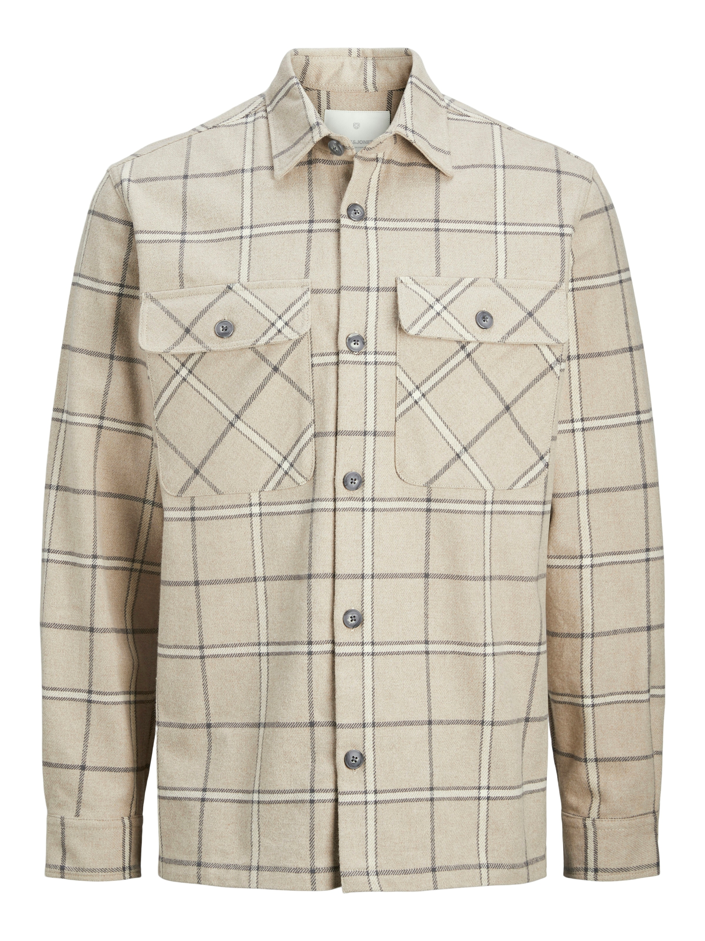 JACK & JONES Comfort fit Overhemd 'JPRRaymond' in Beige: voorkant
