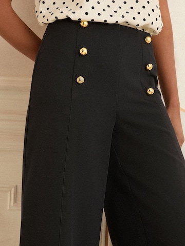 love & roses - Pierna ancha Pantalón en negro