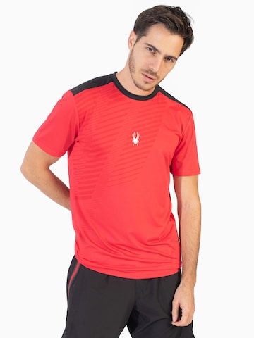 Spyder Funkcionalna majica | rdeča barva: sprednja stran