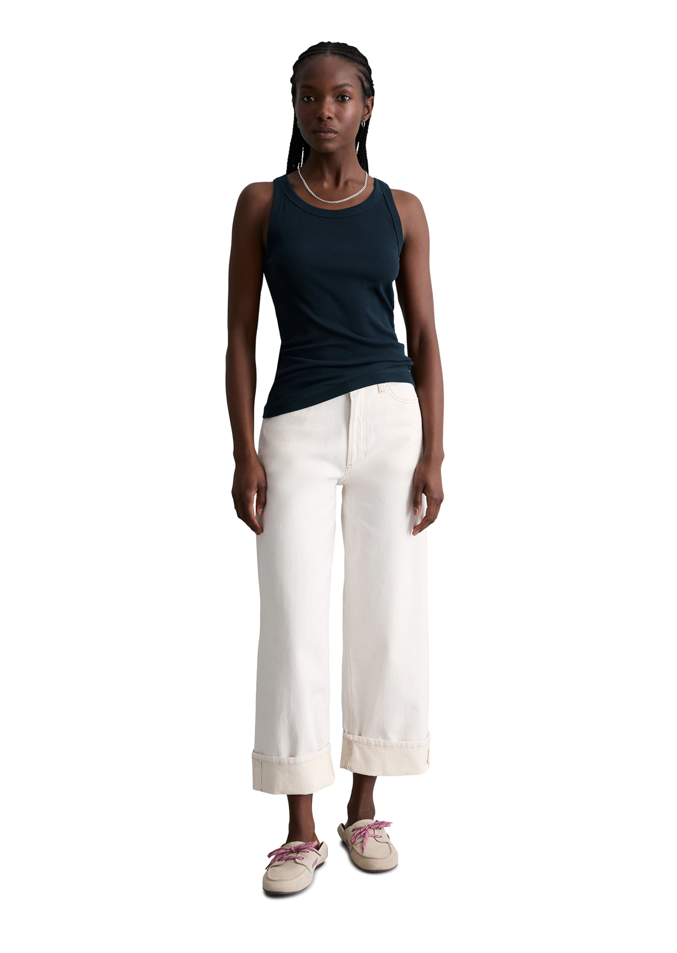 Marc O'Polo DENIM Wide leg Jeans 'Tomma' in White