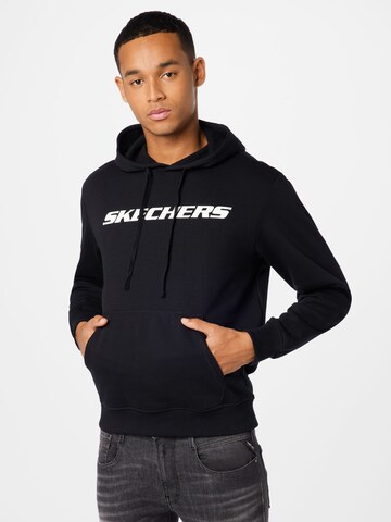 SKECHERS Sport sweatshirt i svart: framsida