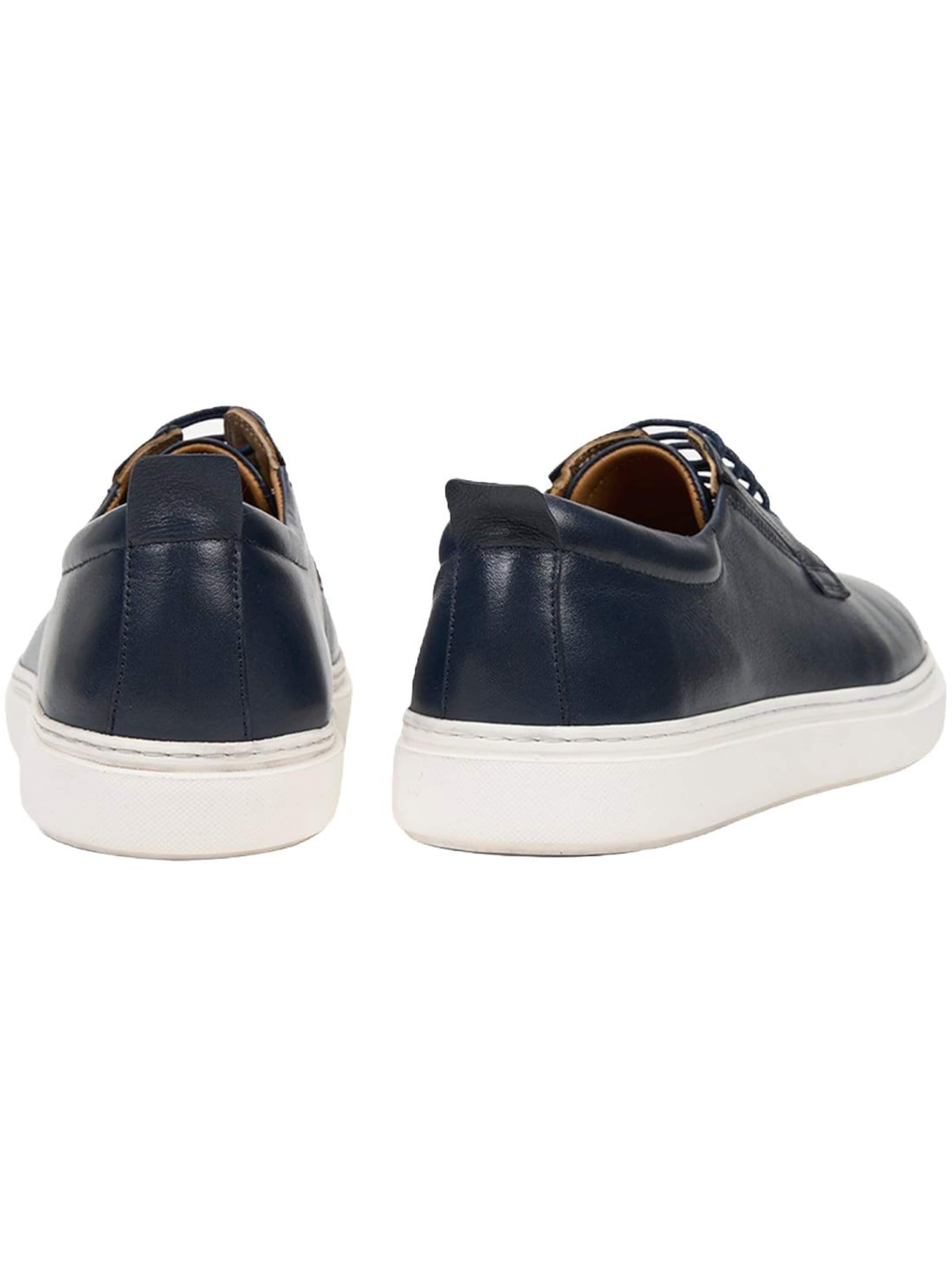 Desa Athletic lace-up shoe 'DESA Herren-Schnürschuhe aus Leder mit weißer Sohle' in Blue