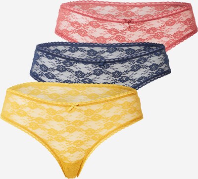 ETAM Slip 'DANTE' en bleu foncé / moutarde / rouge pastel, Vue avec produit