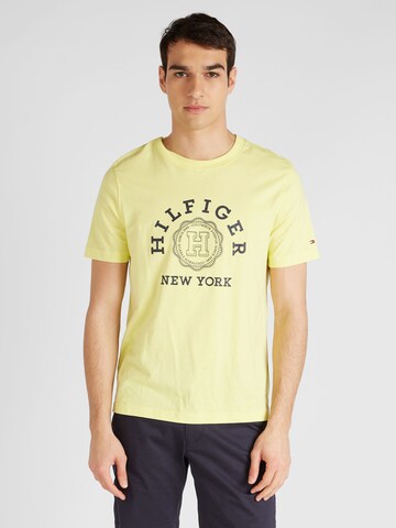 T-Shirt TOMMY HILFIGER en jaune : devant