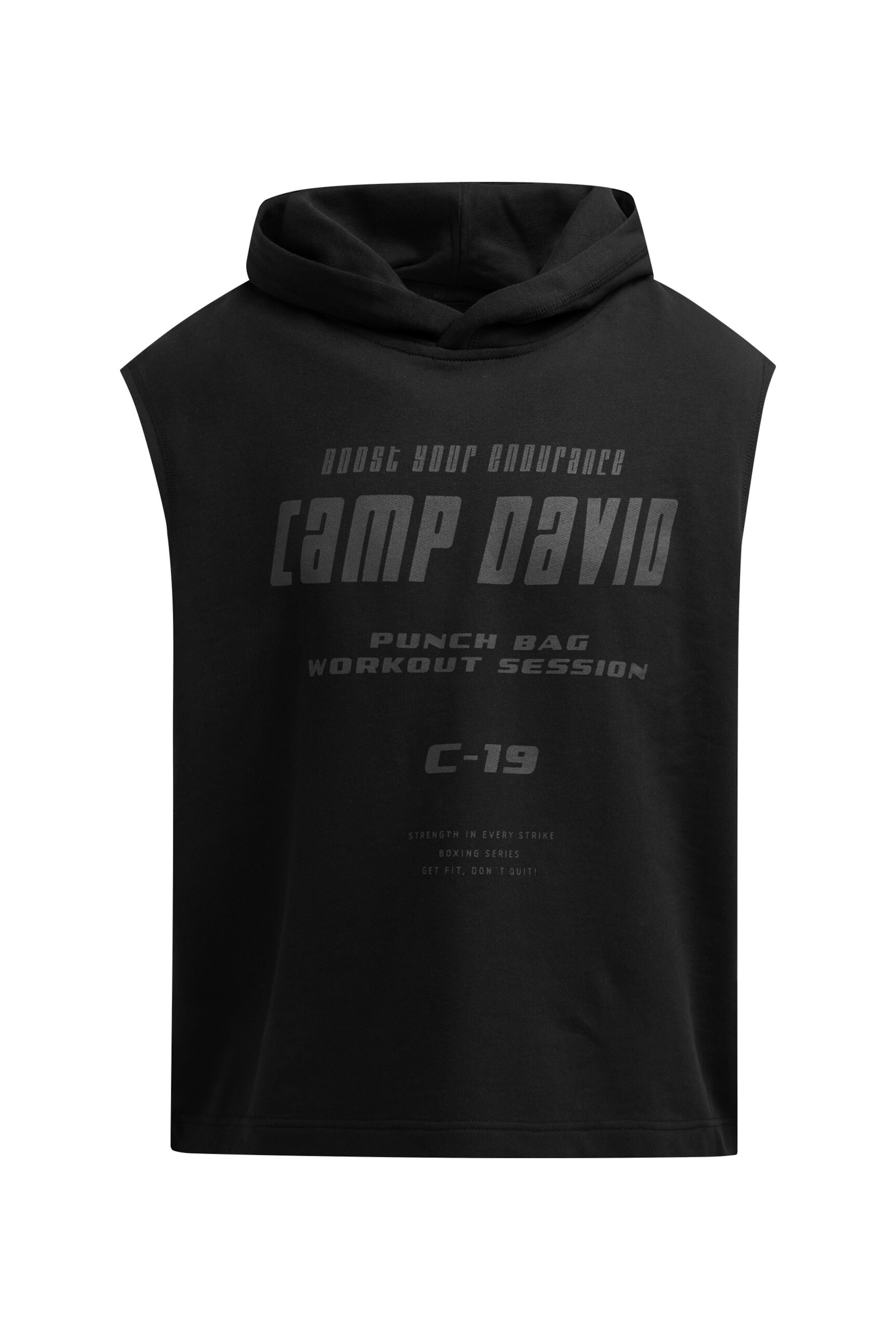CAMP DAVID Sweatshirt in Black: front
