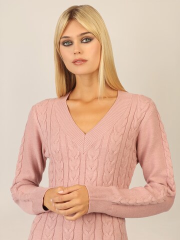 APART Knitted dress in Beige