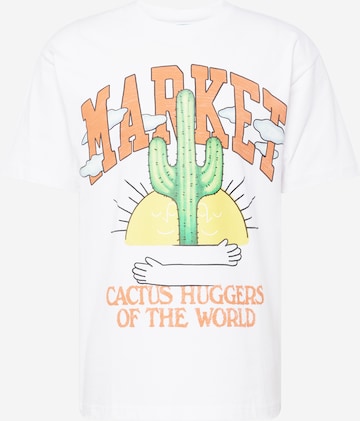 MARKET Μπλουζάκι 'Cactus Lovers' σε λευκό: μπροστά