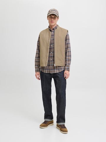 Gilet 'JJEDover' JACK & JONES en beige