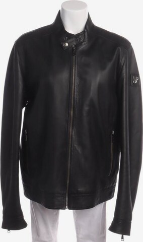 Versace Jeans Lederjacke / Ledermantel M in Schwarz: predná strana