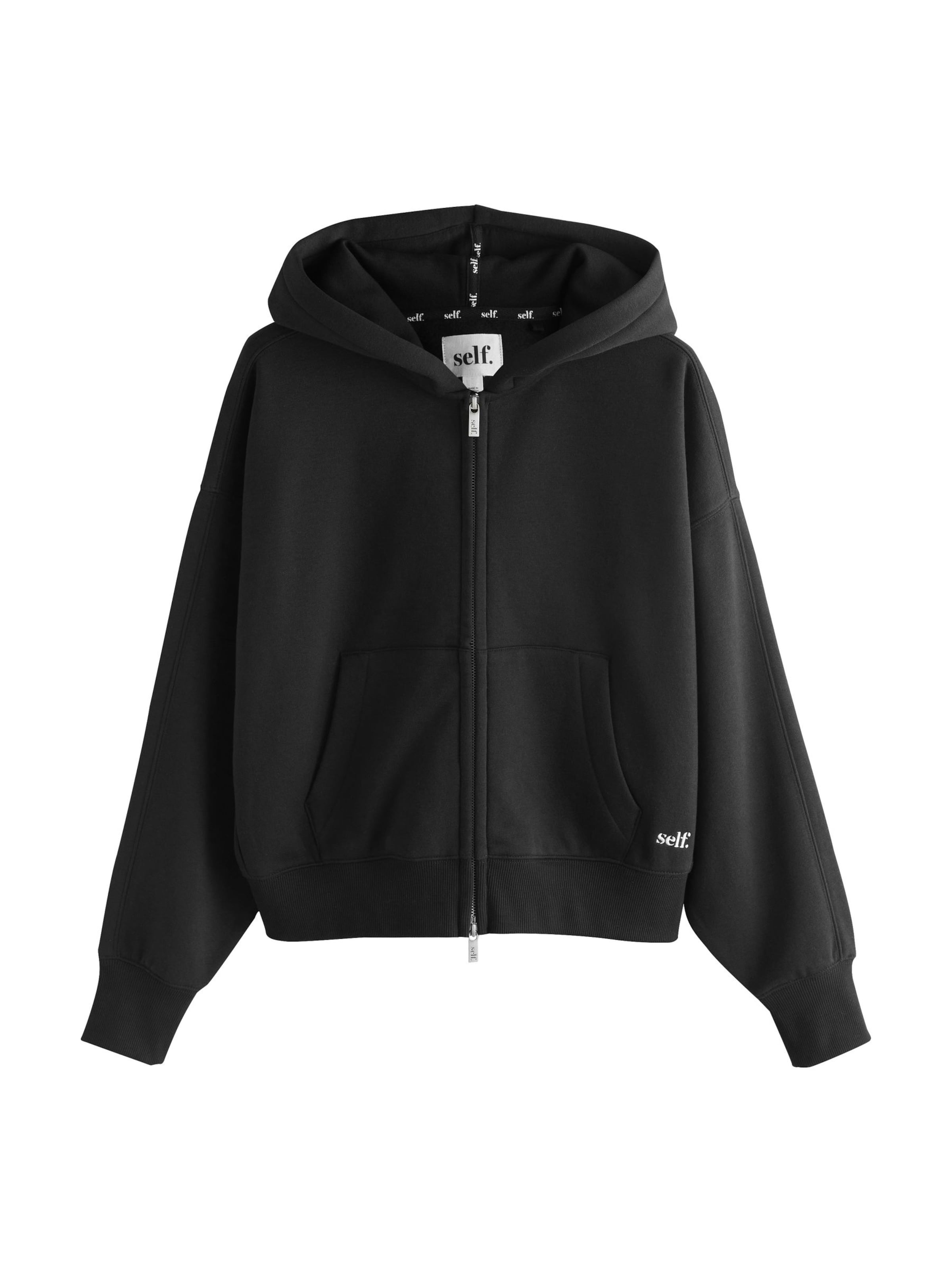 self. - Sudadera con cremallera en negro: frente