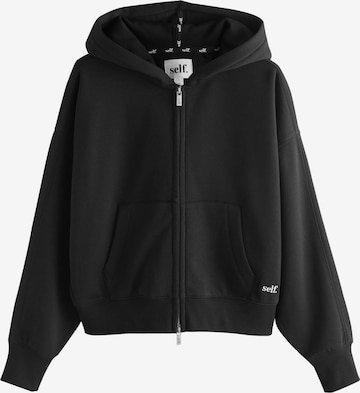 self. - Sudadera con cremallera en negro: frente