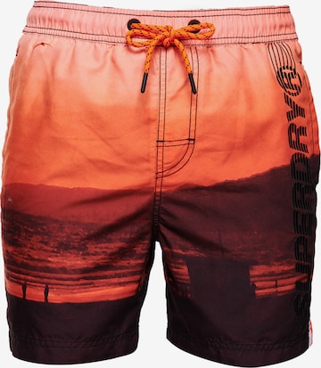 Superdry Regular Zwemshorts 'State Volley' in Oranje: voorkant