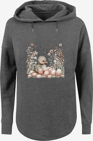 Pull-over 'Ente Ostereier Blumen Küken' F4NT4STIC en gris : devant