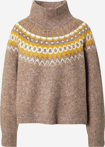 GAP Sweater 'BRUSHED FAIRISLE' in Brown: front