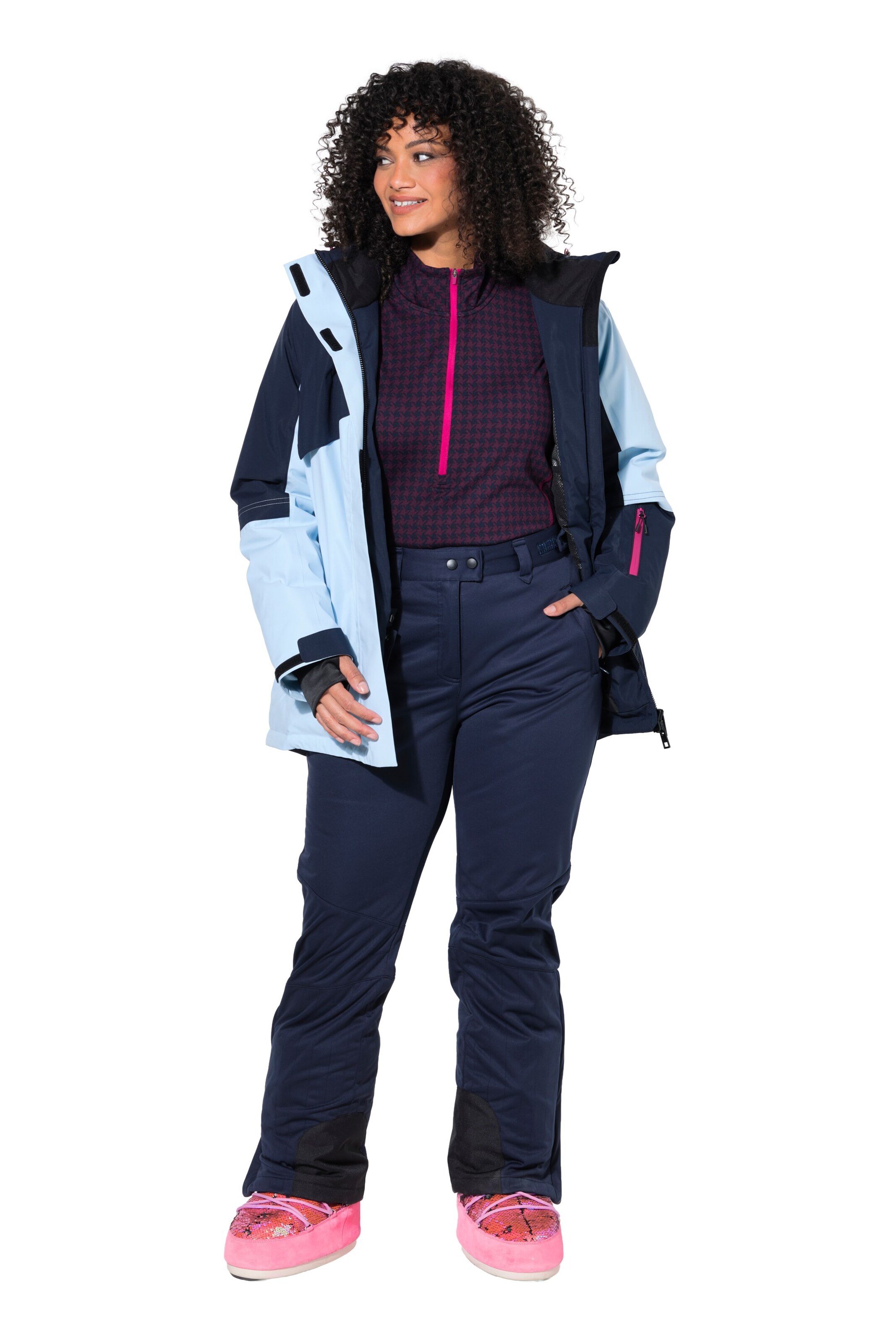 Ulla Popken Tapered Weatherproof pants in Blue