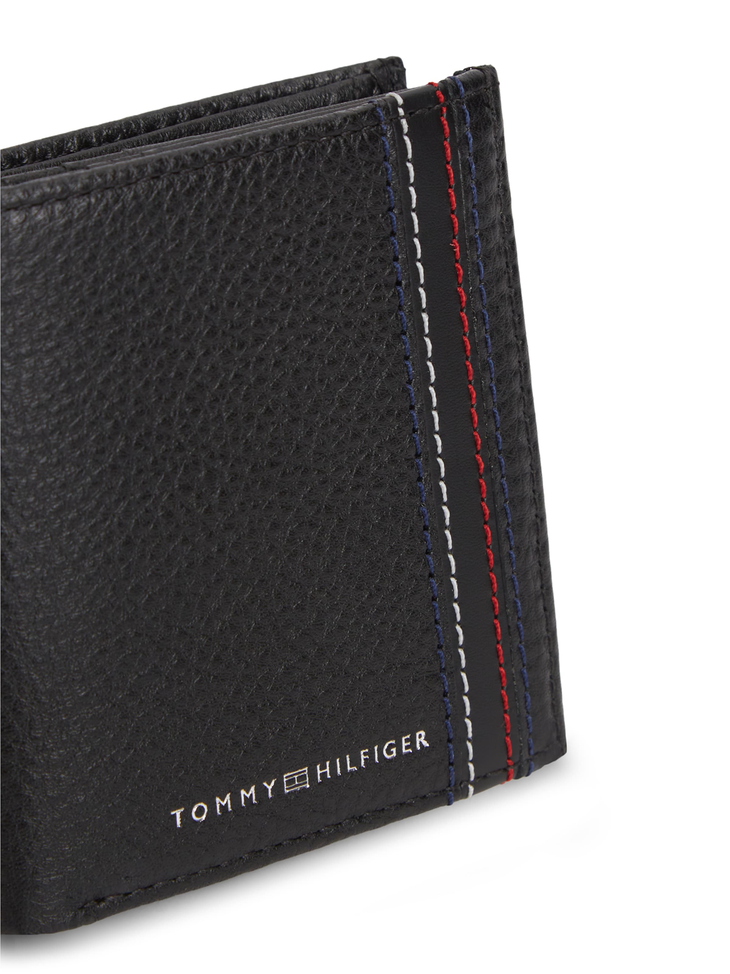 TOMMY HILFIGER Plånbok 'CENTRAL TRIFOILD' i svart