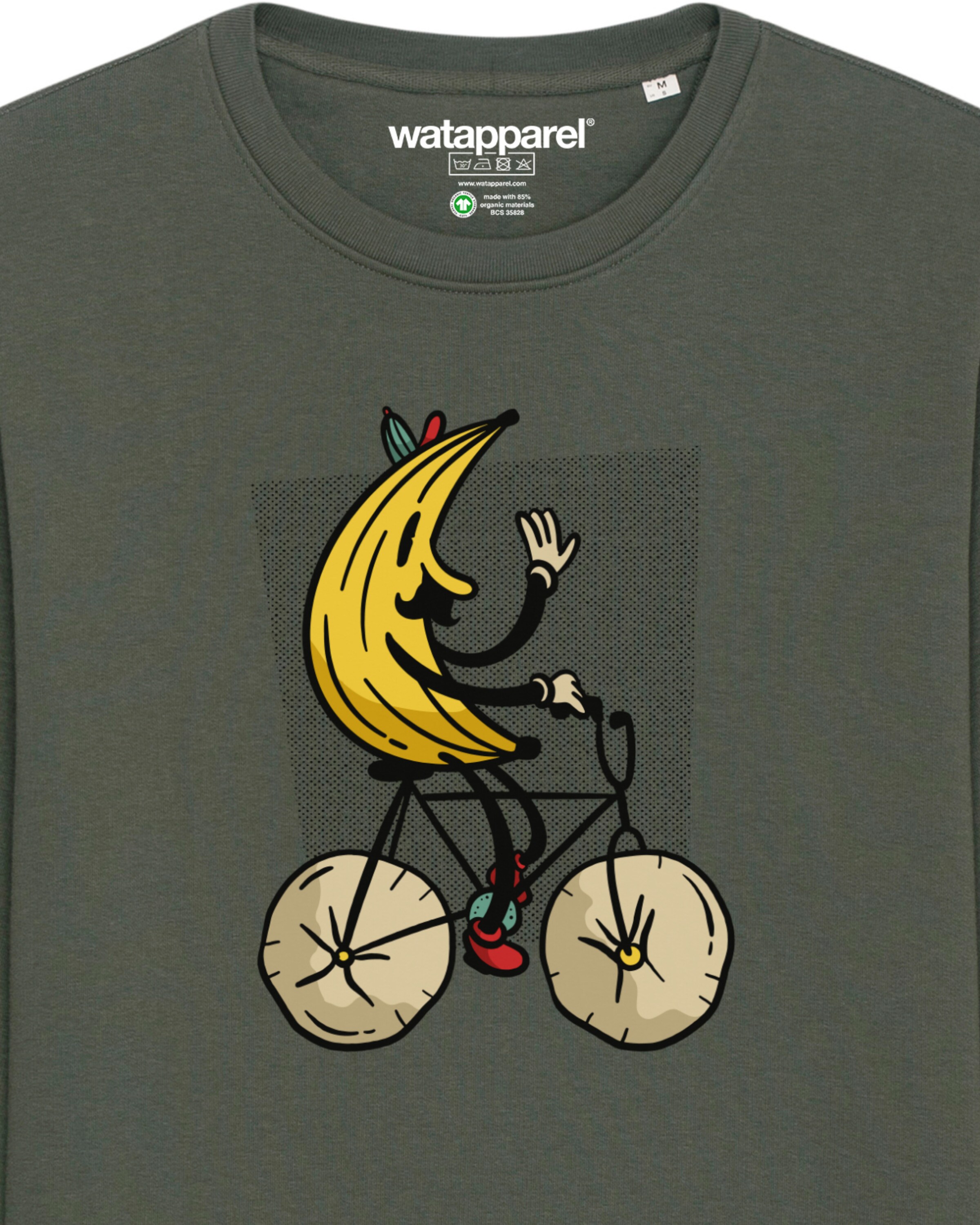 Watapparel Sweatshirt ' Banana Rider ' in Grün