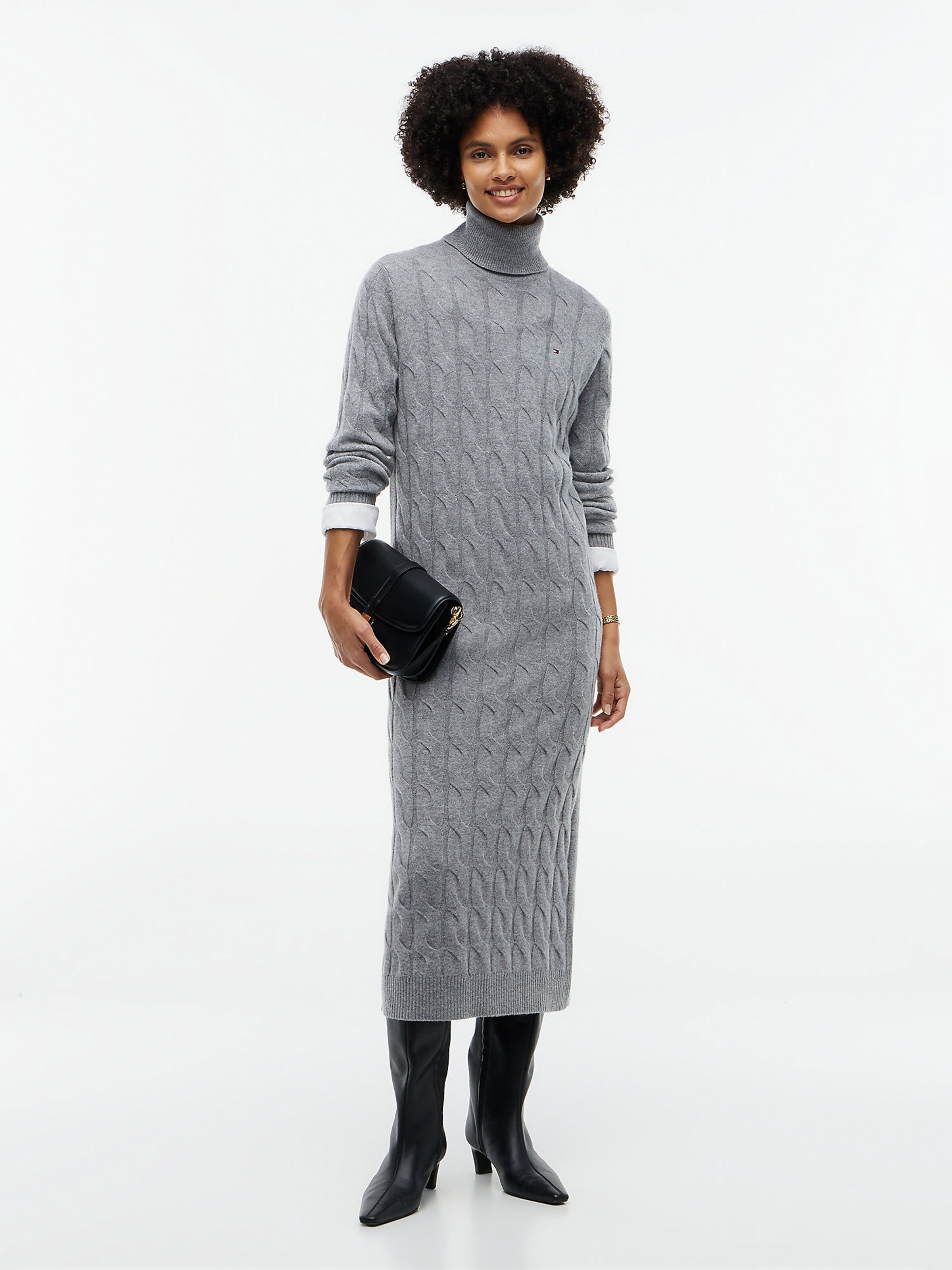 Robe TOMMY HILFIGER en gris : devant