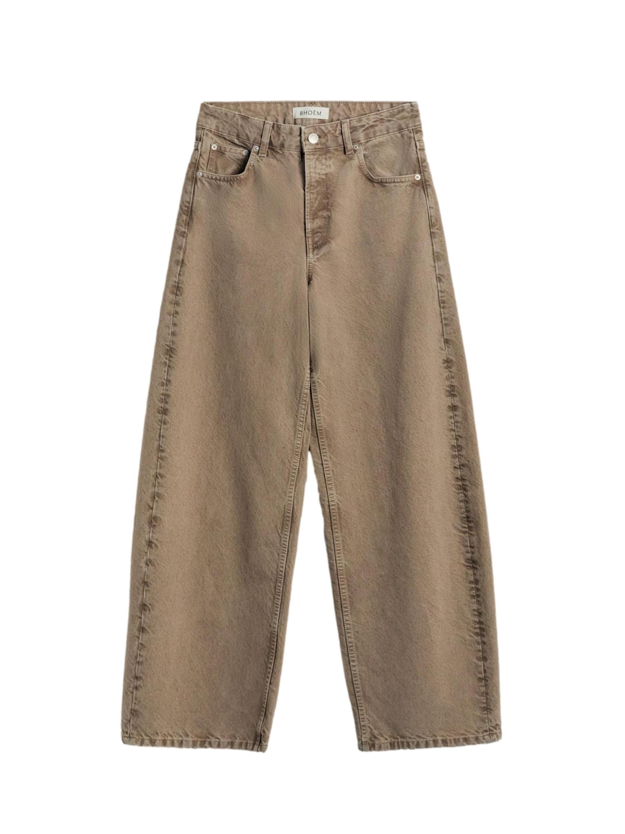 Bhoem Barrel Jeans in Beige: Vorderseite